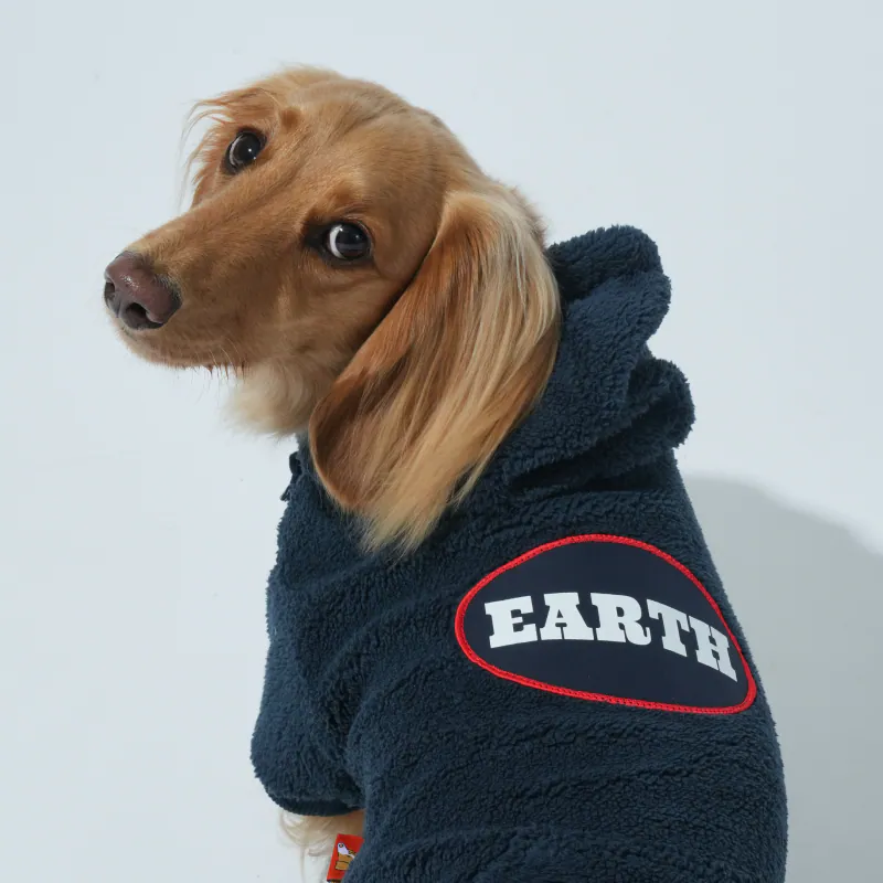 puppygallery｜Earth 抓絨連帽上衣 海軍藍