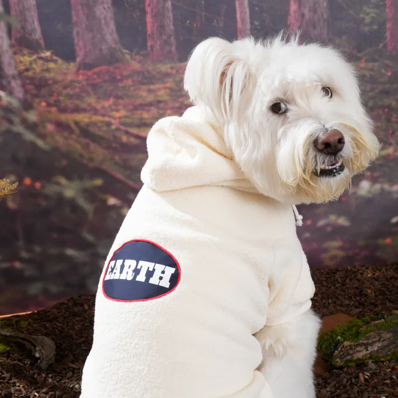 puppygallery｜Earth 抓絨連帽上衣 象牙白