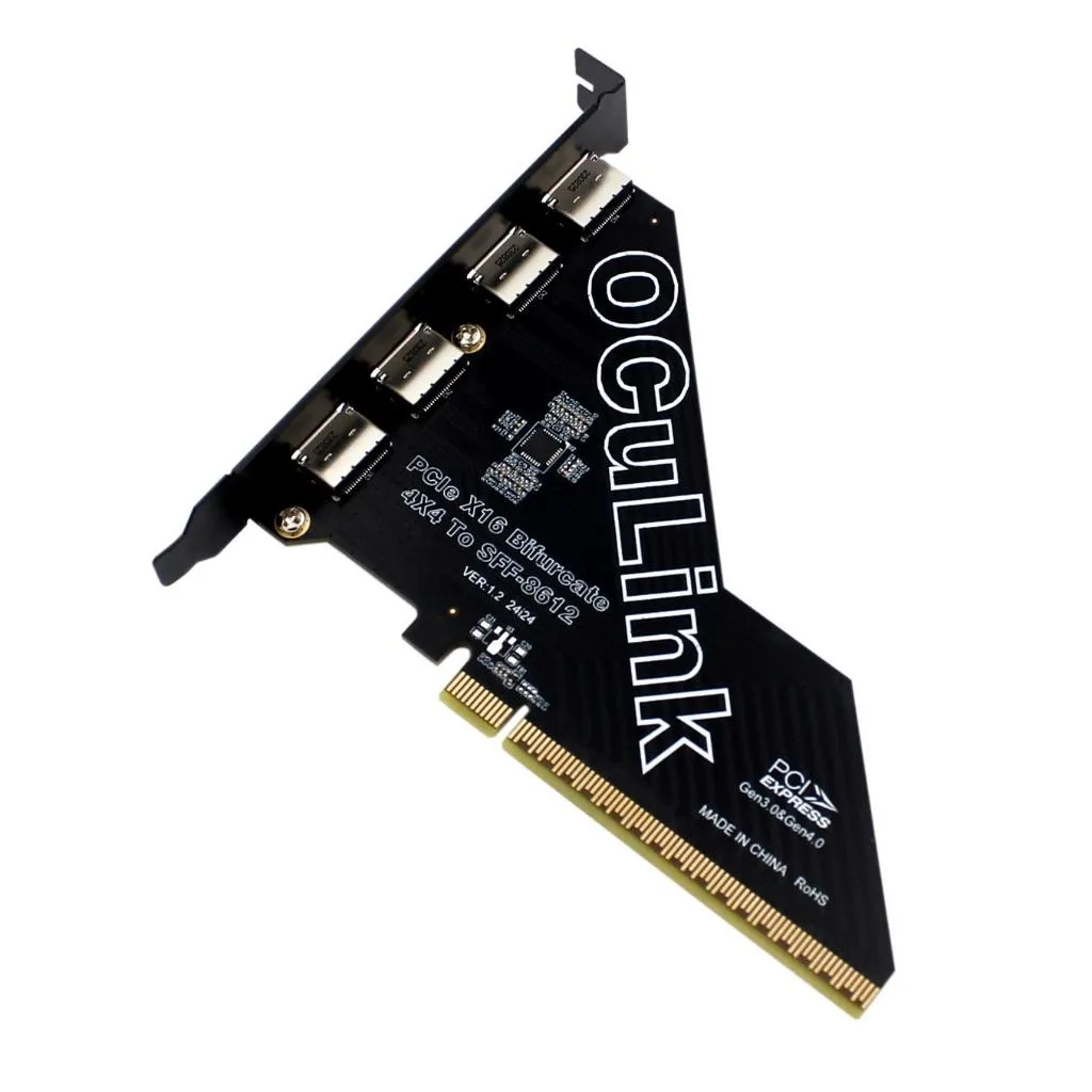 PCIe x16 轉 4口 2口 OCuLink 轉接卡 PCIE Bifurcation 拆分卡