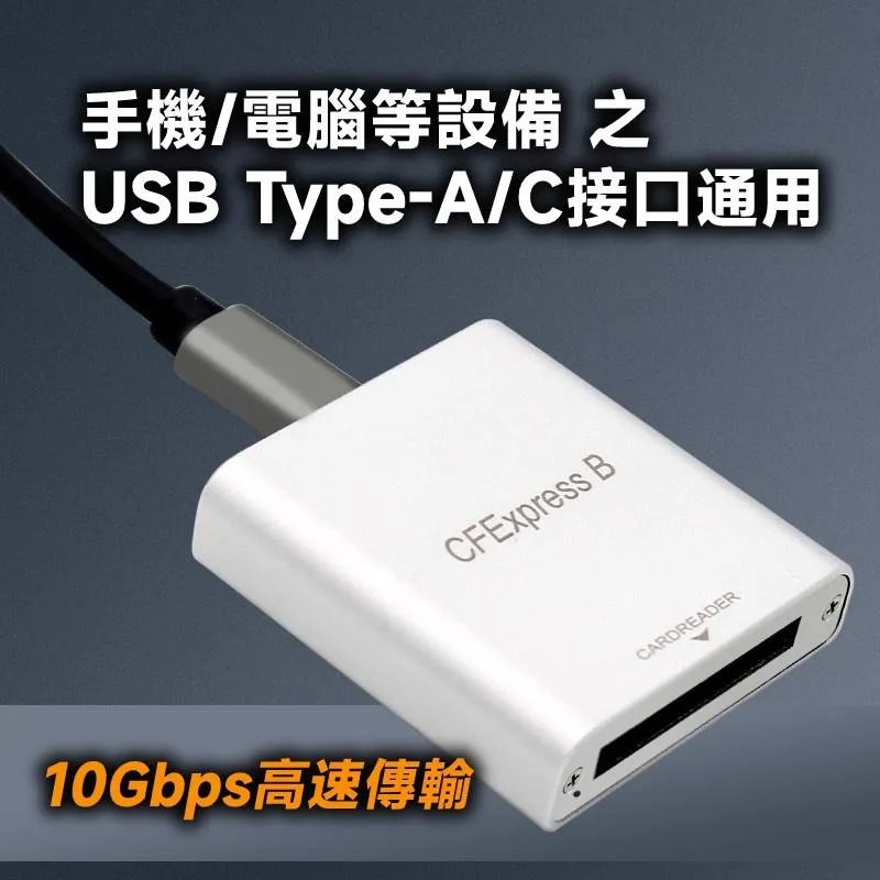 CFExpress CFE Type-B 轉 USB-A/C 10Gb配雙線