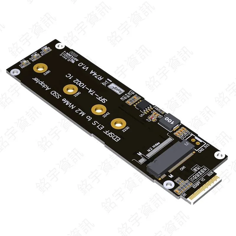 ADT PCIe5.0 x4 NVMe M.2 轉 EDSFF E1.S 轉接卡 128Gbps