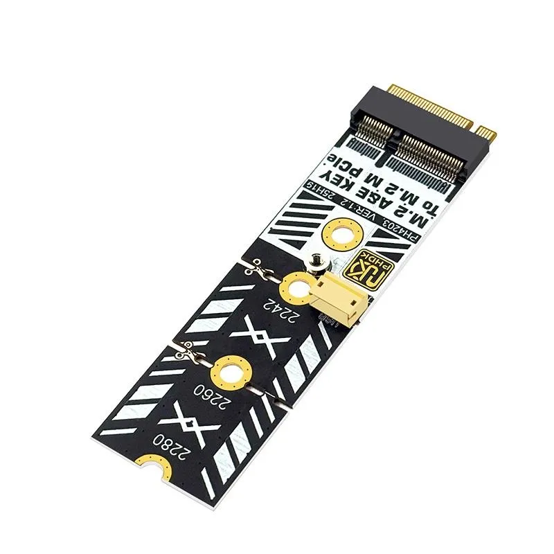 A+E Key 網卡模組 轉 M.2 M-Key PCIe 轉接卡 支援 2280&amp;2260/2242裁切 附藍牙線