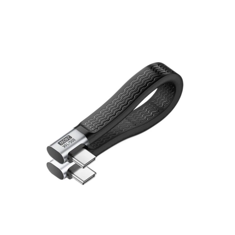 USB4.0 Type-C 雙彎頭 全功能 FPC 軟板線 ｜ 80Gbps / 240W / 8K 影音輸出