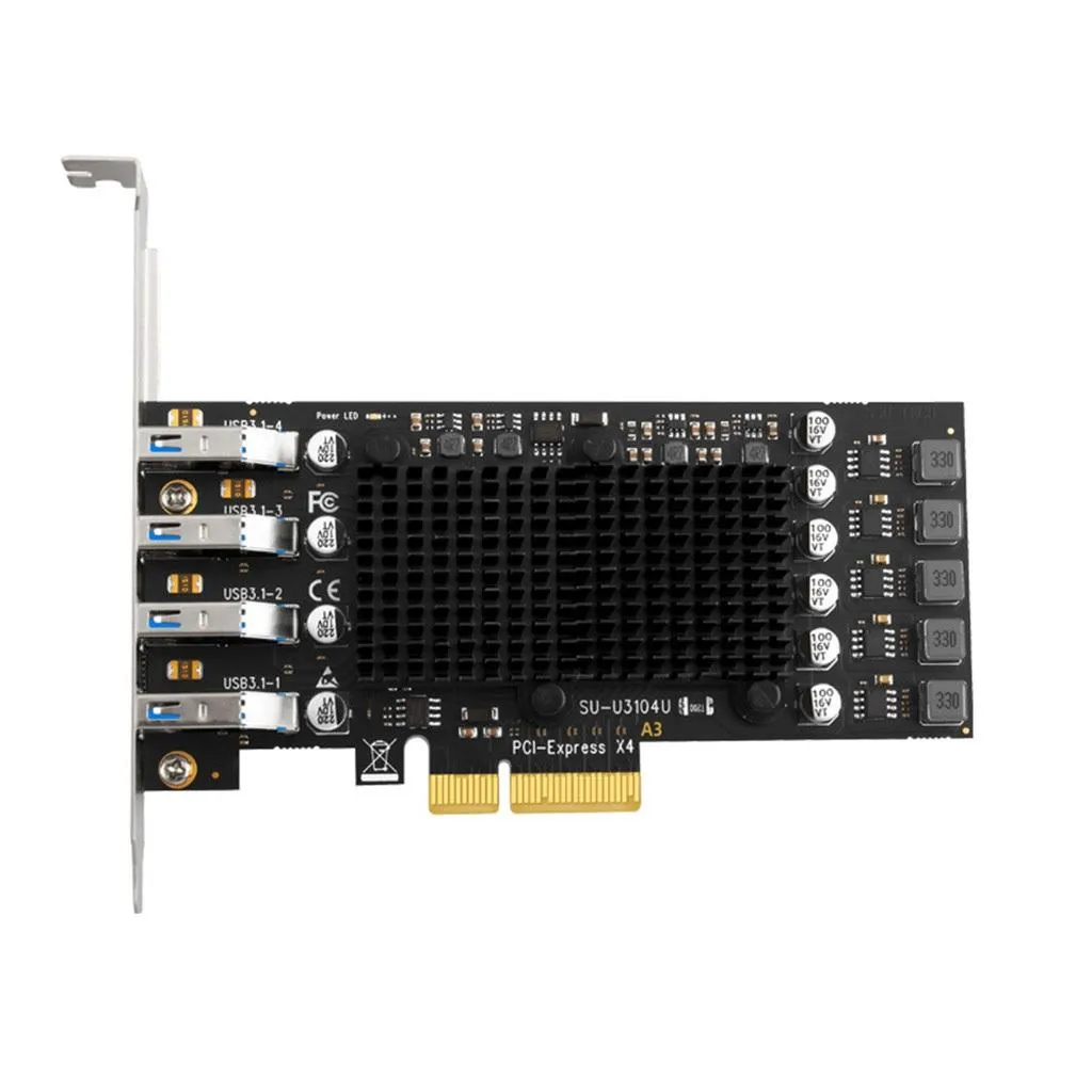 【頂配雙ASM3142主控+ASM2812】 工業級 4埠獨立頻寬 USB 3.2 Gen2 10Gbps 擴充卡