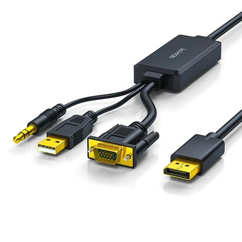 電腦 VGA 轉 DisplayPort (DP) 顯示器 轉接線 單向轉接 1080P 60Hz