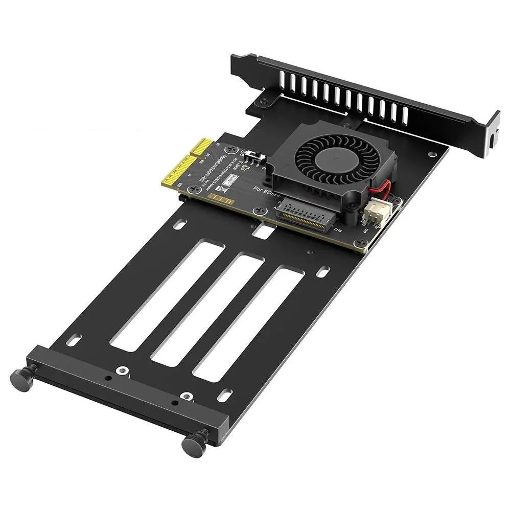 PCIe5.0 X4轉E1.S/E3.S EDSFF GEN-Z SSD轉接卡 帶風扇