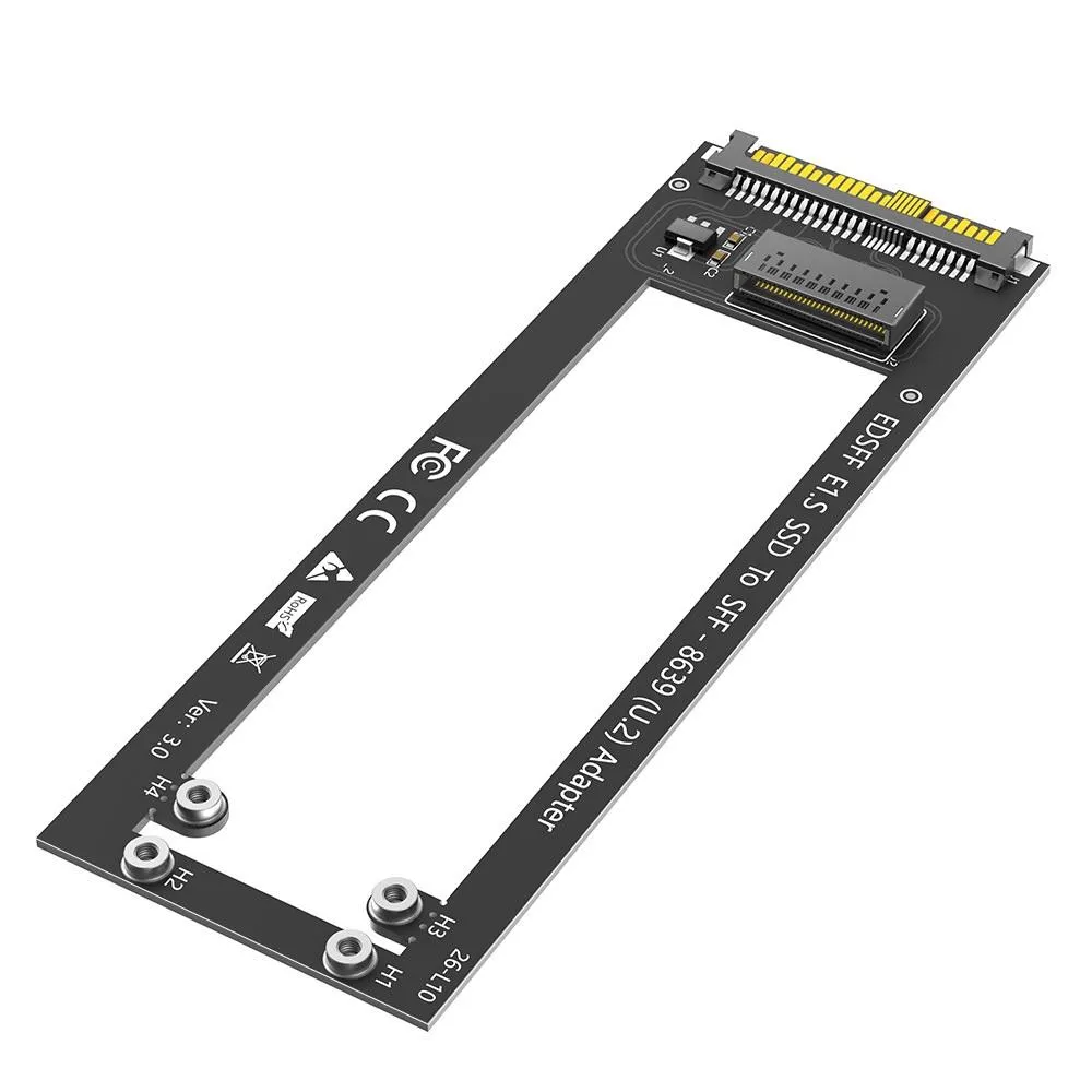 EDSFF E1.S SSD 轉 U.2 (SFF-8639) 高速轉接板（帶框版）