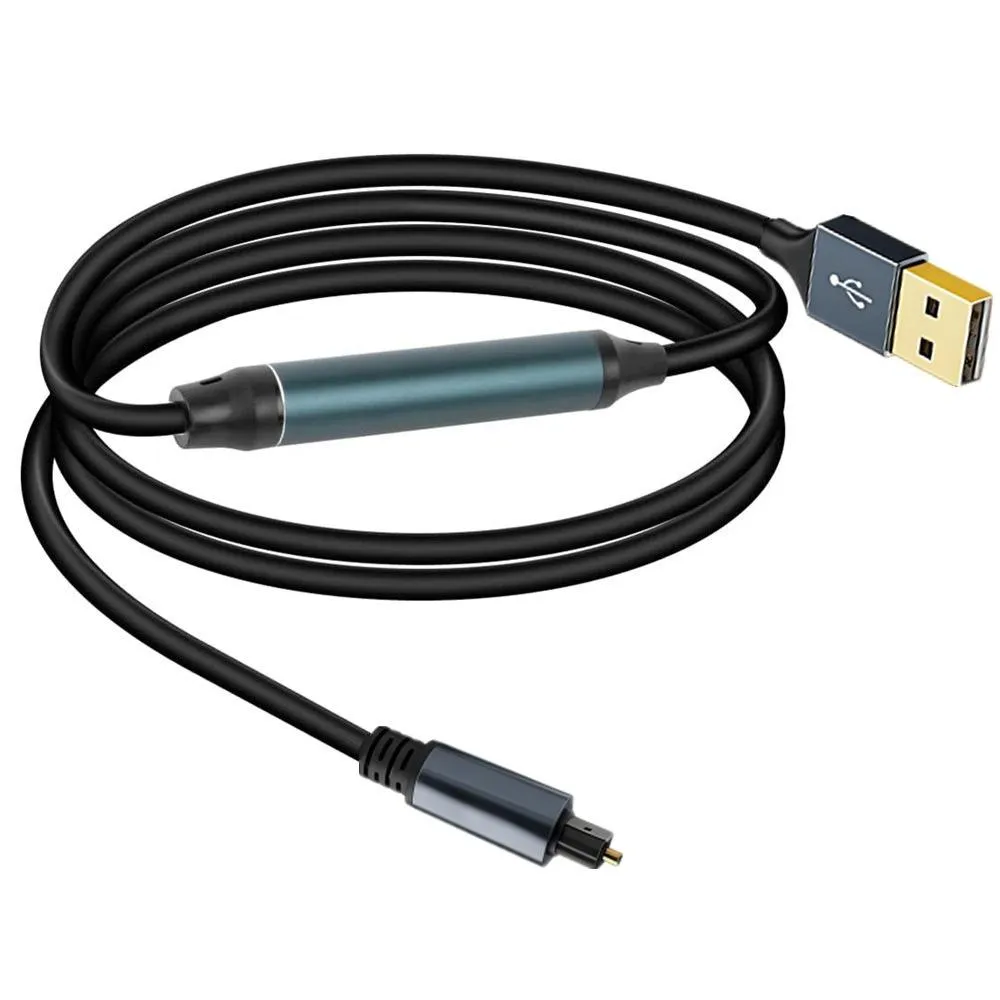 USB 轉光纖音訊線 USB-A 轉 TOSLINK 數位音訊轉換線 SPDIF PCM 2.0 24bit/96KHz