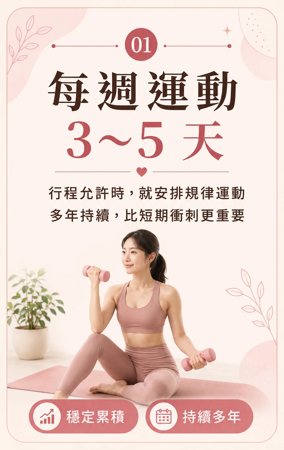 規律運動習慣 每週運動3到5天