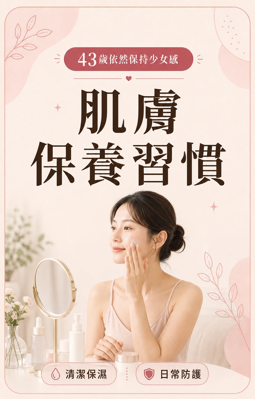 肌膚保養習慣 43歲少女肌保養法