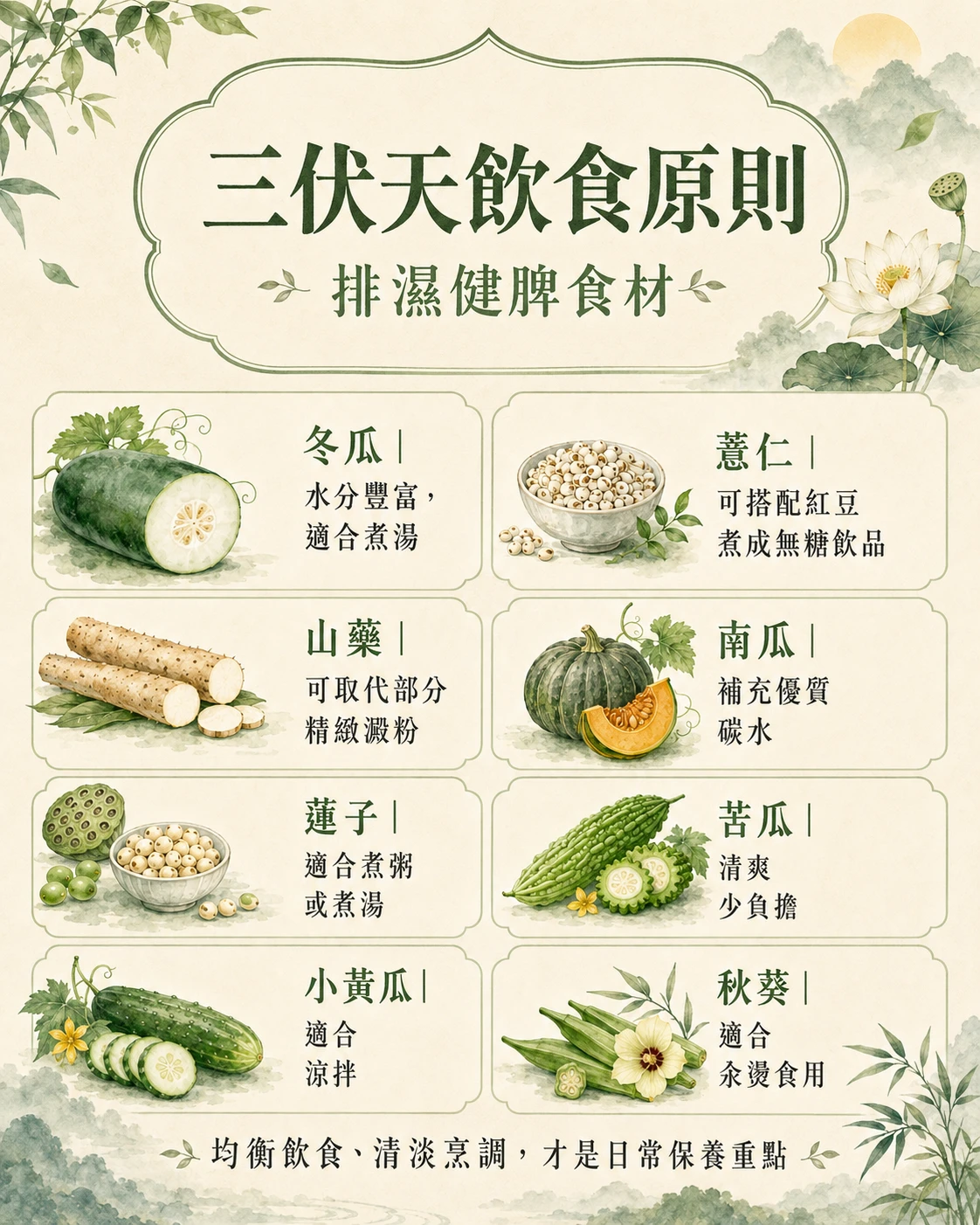 三伏天飲食全攻略  排濕健脾這樣吃最有感!