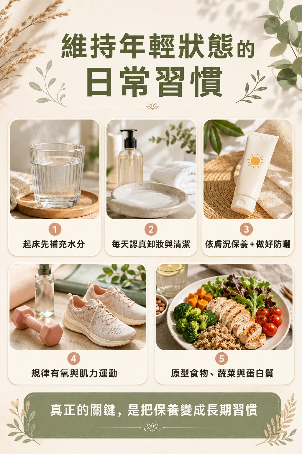 維持年輕狀態的日常習慣 補水防曬運動飲食