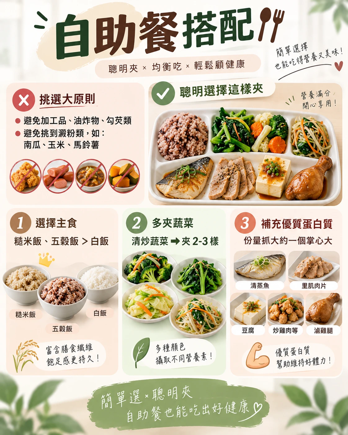 三餐這樣搭配 外食也能吃得剛剛好