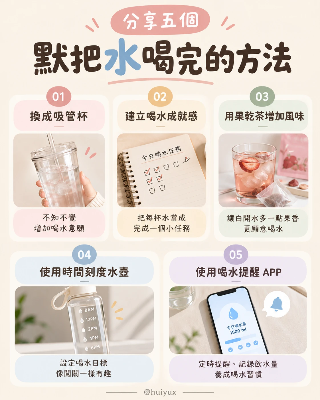 討厭喝白開水？5個讓你默默把水喝完的補水小技巧