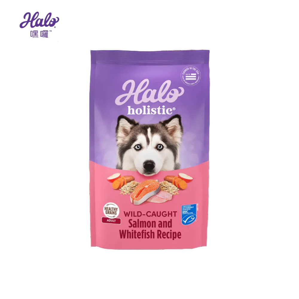 Halo|健康糙米成犬野生鮭魚燉白魚