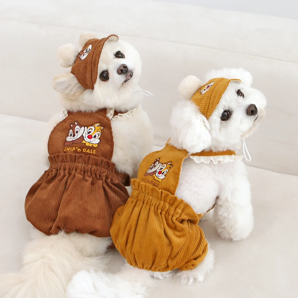 ITS DOG | 奇奇與蒂蒂燈芯絨吊帶褲