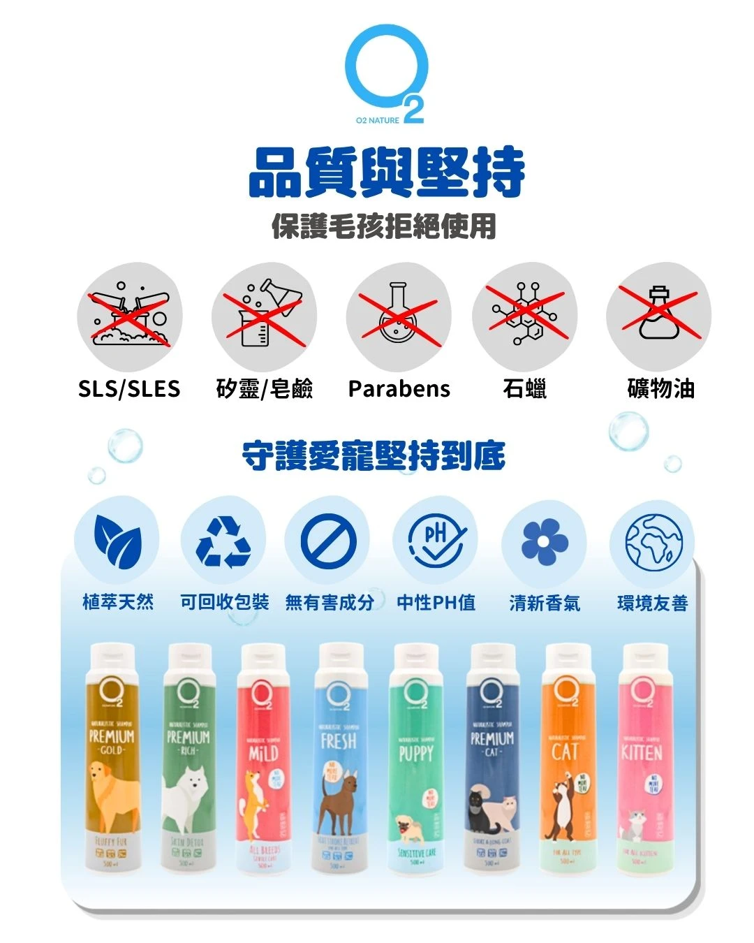 PETVIBE寵趣生活代理O2NATURE寵物沐浴品牌:堅持天然植萃、中性PH值，拒絕使用SLS、爭議性防腐劑，給毛孩純淨的洗護體驗。2026年台北寵物展熱銷口碑推薦。