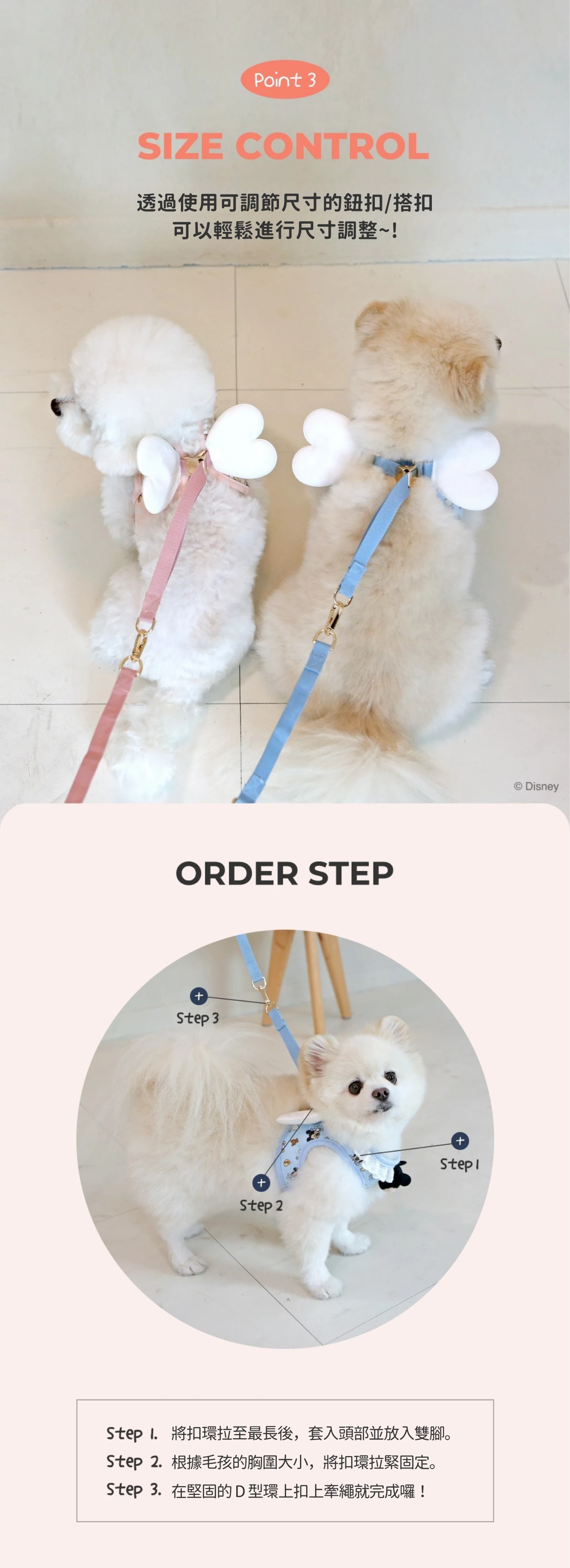 ITS DOG 寶貝天使胸背背心細節 加固雙D環牽引扣 安全度加倍