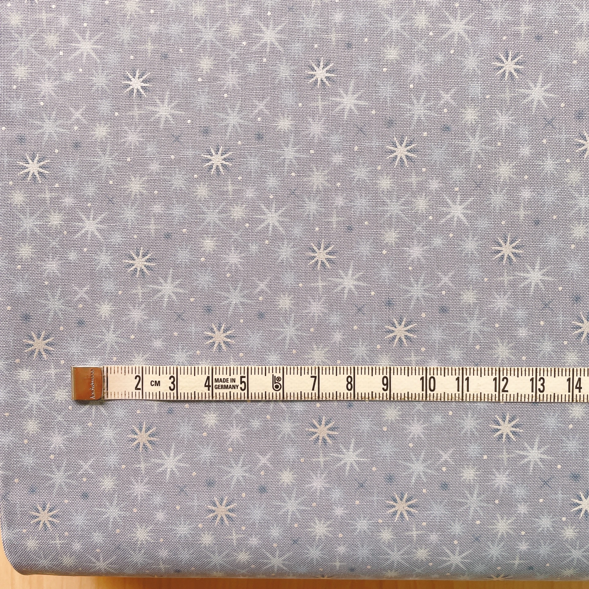 英國品牌印花燙銀棉布｜微光冬境/星芒(淡藍色)