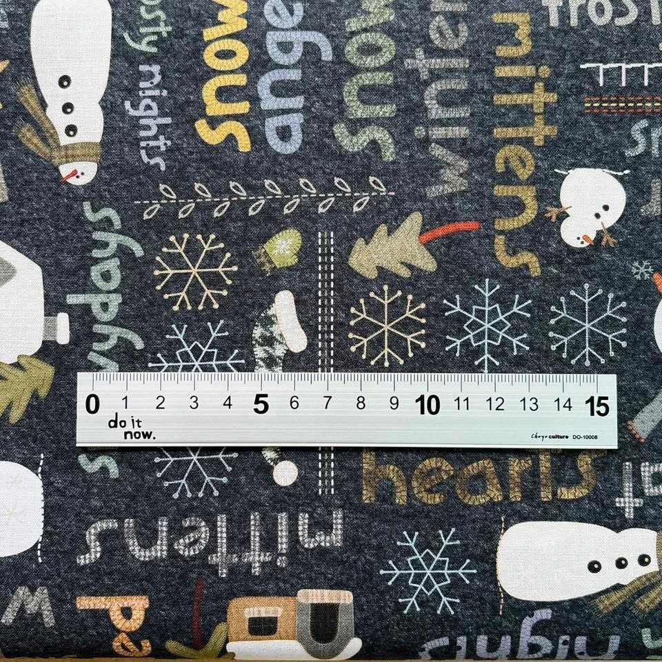 美國品牌印花棉布｜復古氛圍雪季－標語