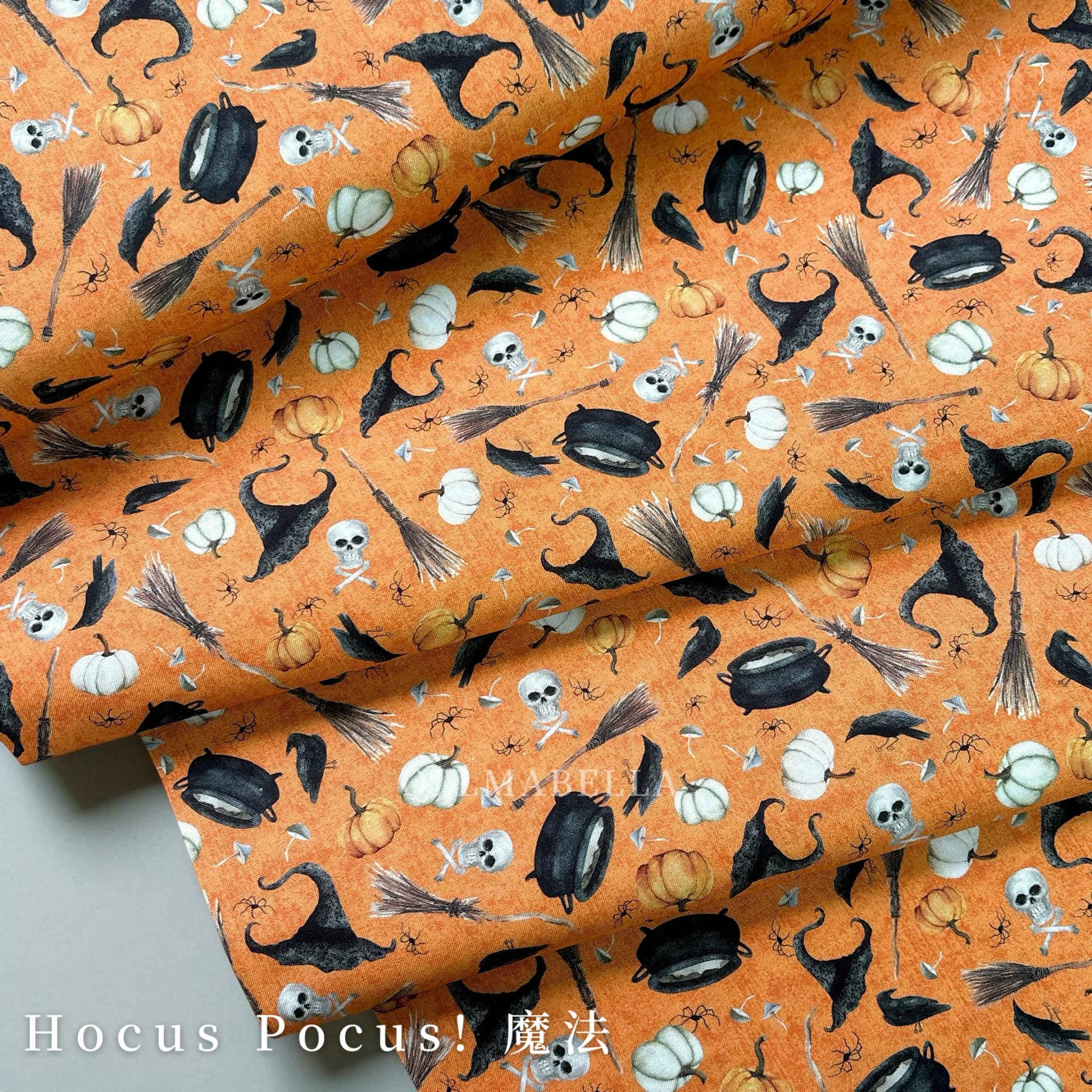 美國品牌印花棉布｜Hocus-pocus!-魔法｜橘色｜
