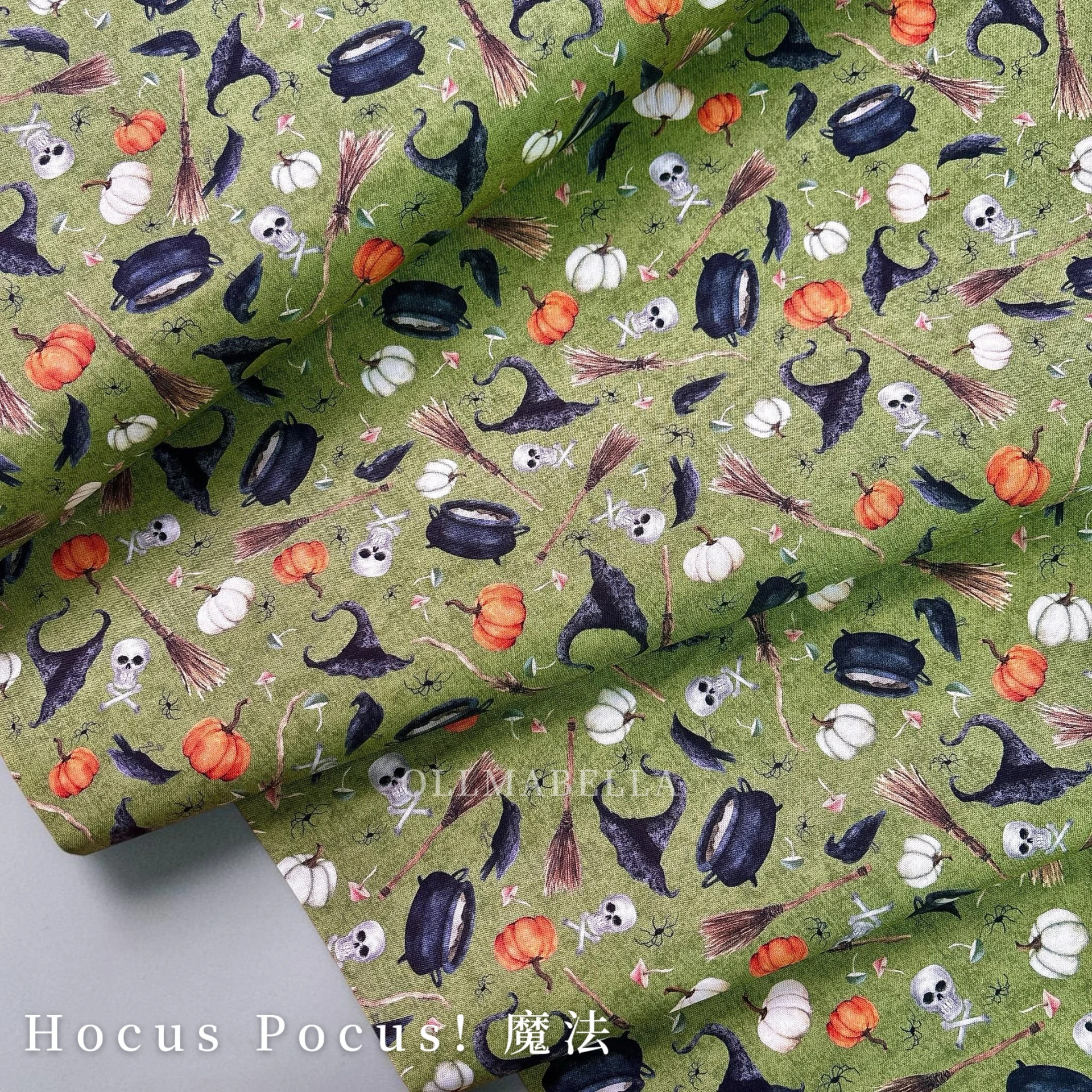 美國品牌印花棉布｜Hocus-pocus!-魔法｜綠色｜