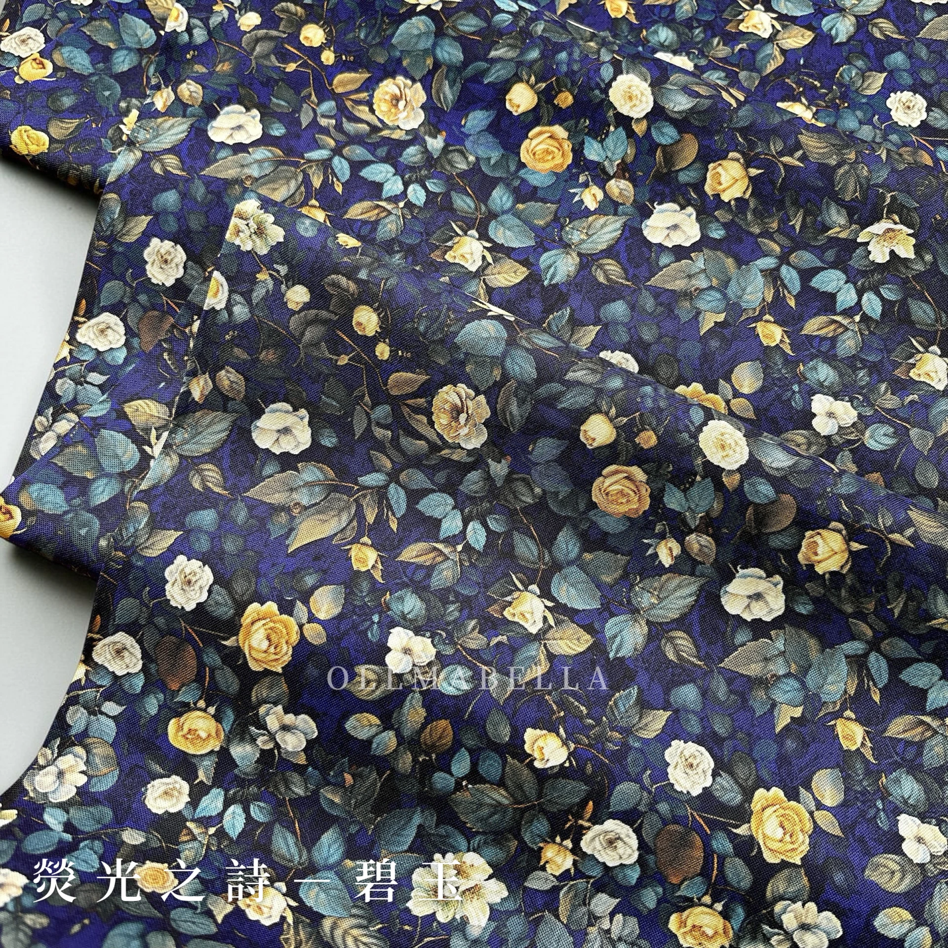 美國品牌印花棉布|熒光之詩-碧玉