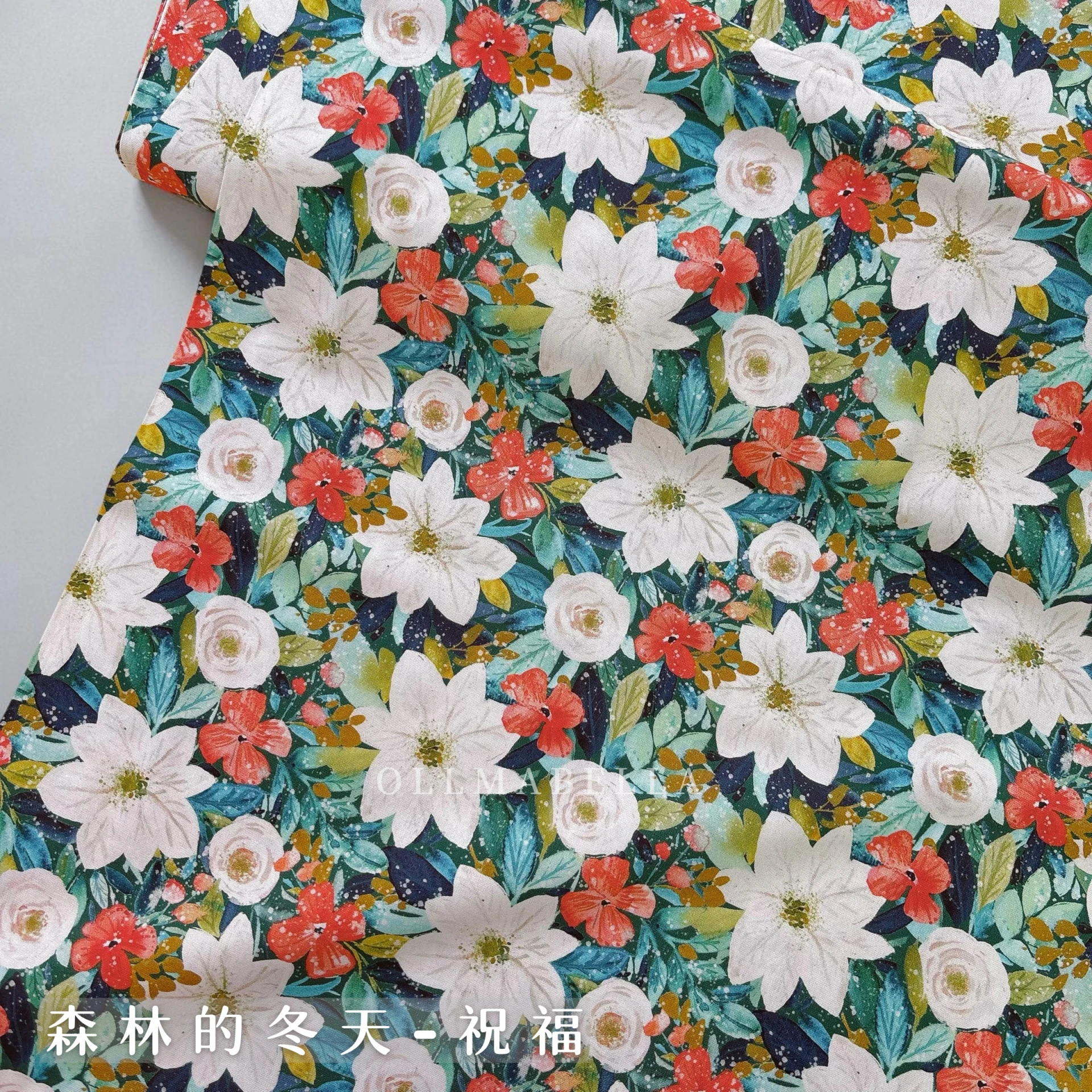 美國品牌印花棉布｜森林的冬天－祝福