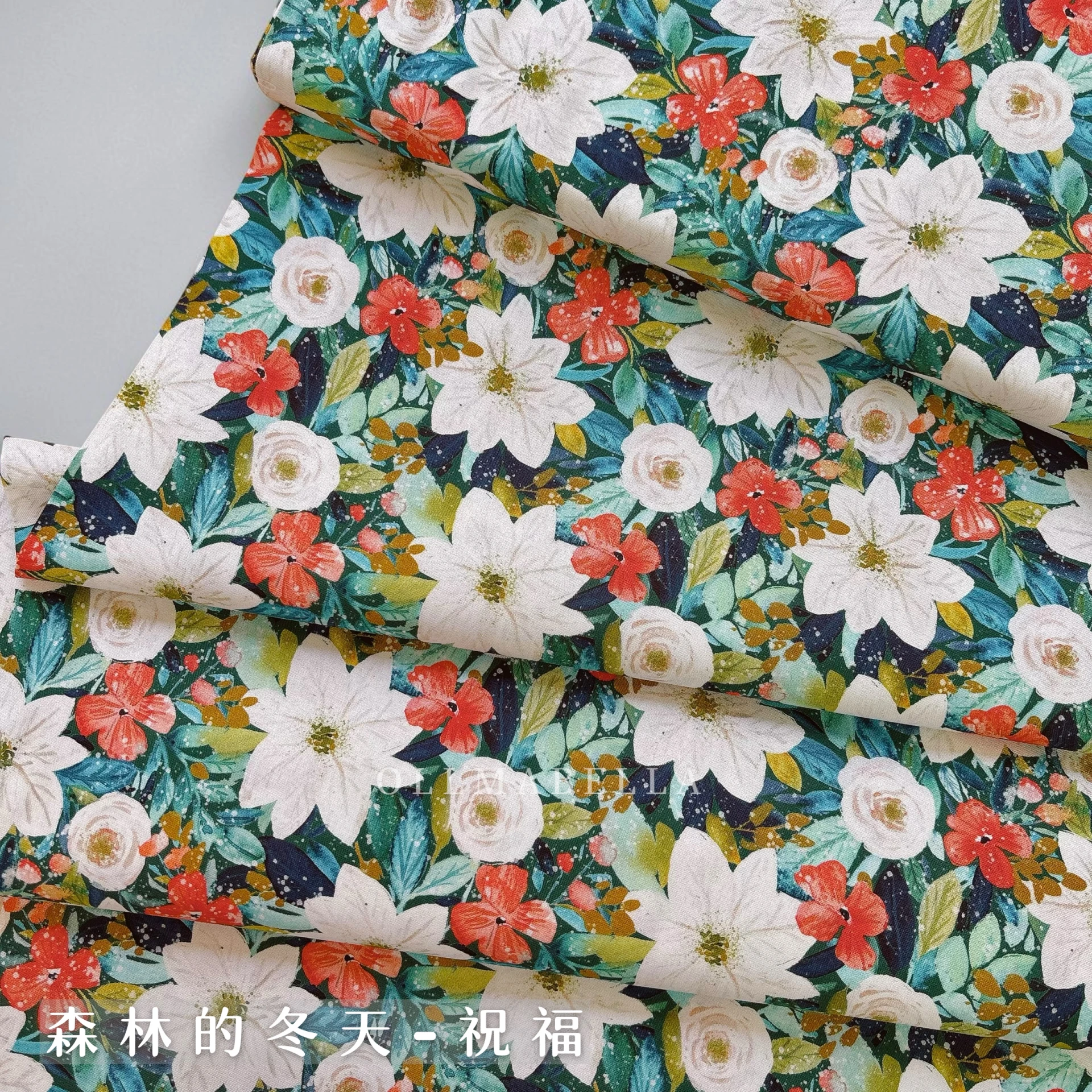 美國品牌印花棉布｜森林的冬天－祝福