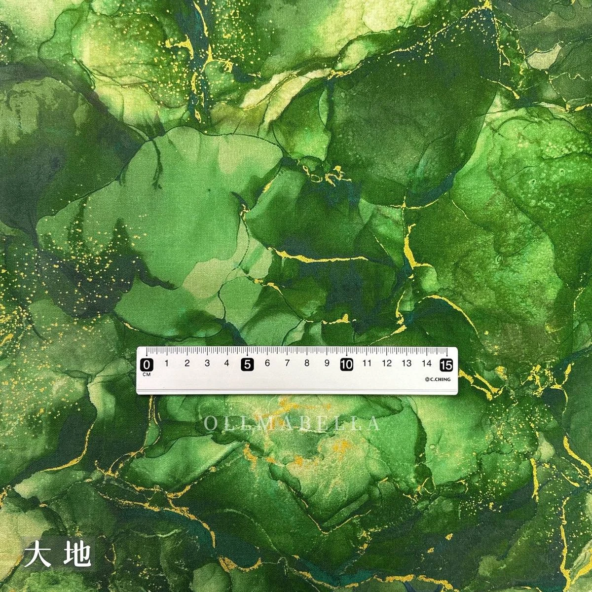 美國品牌印花燙金棉布｜大地 (青草色)