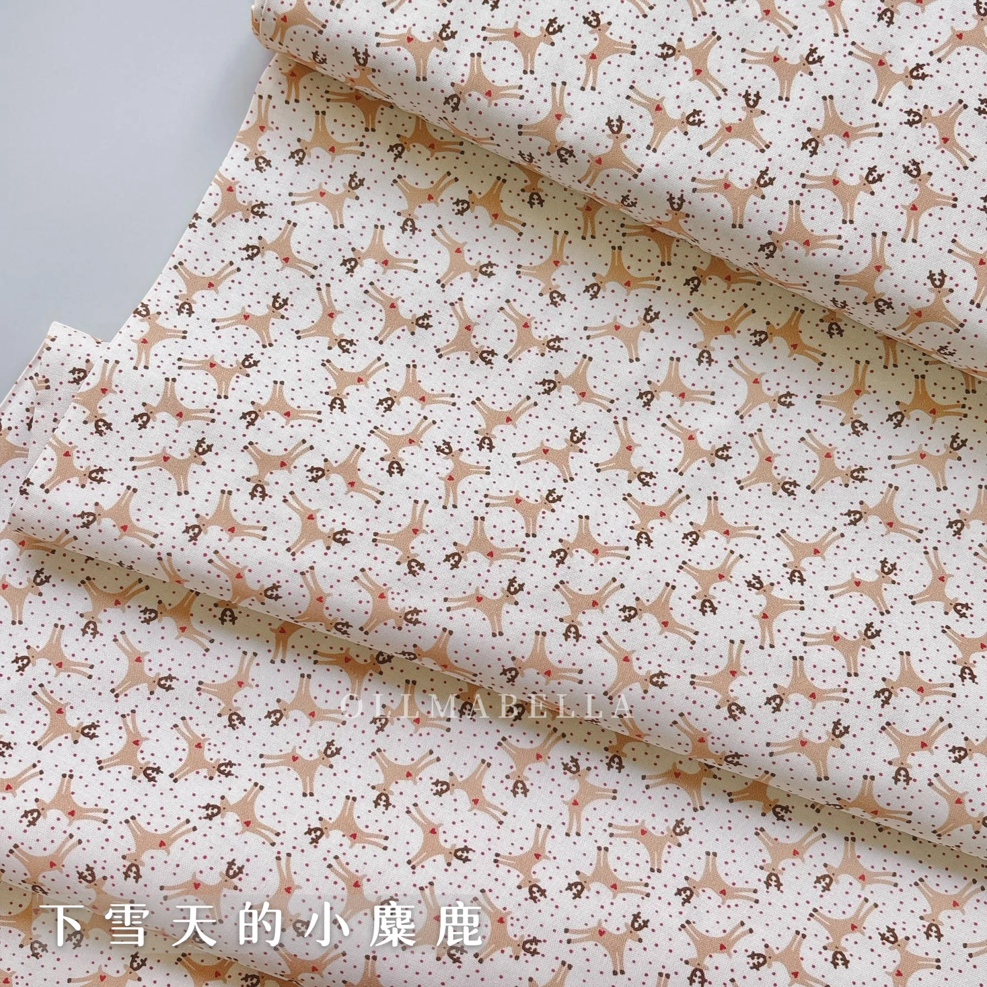 美國品牌印花棉布｜下雪天的小麋鹿