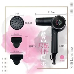 LD-230無碳刷負離子折疊吹風機 黑/粉