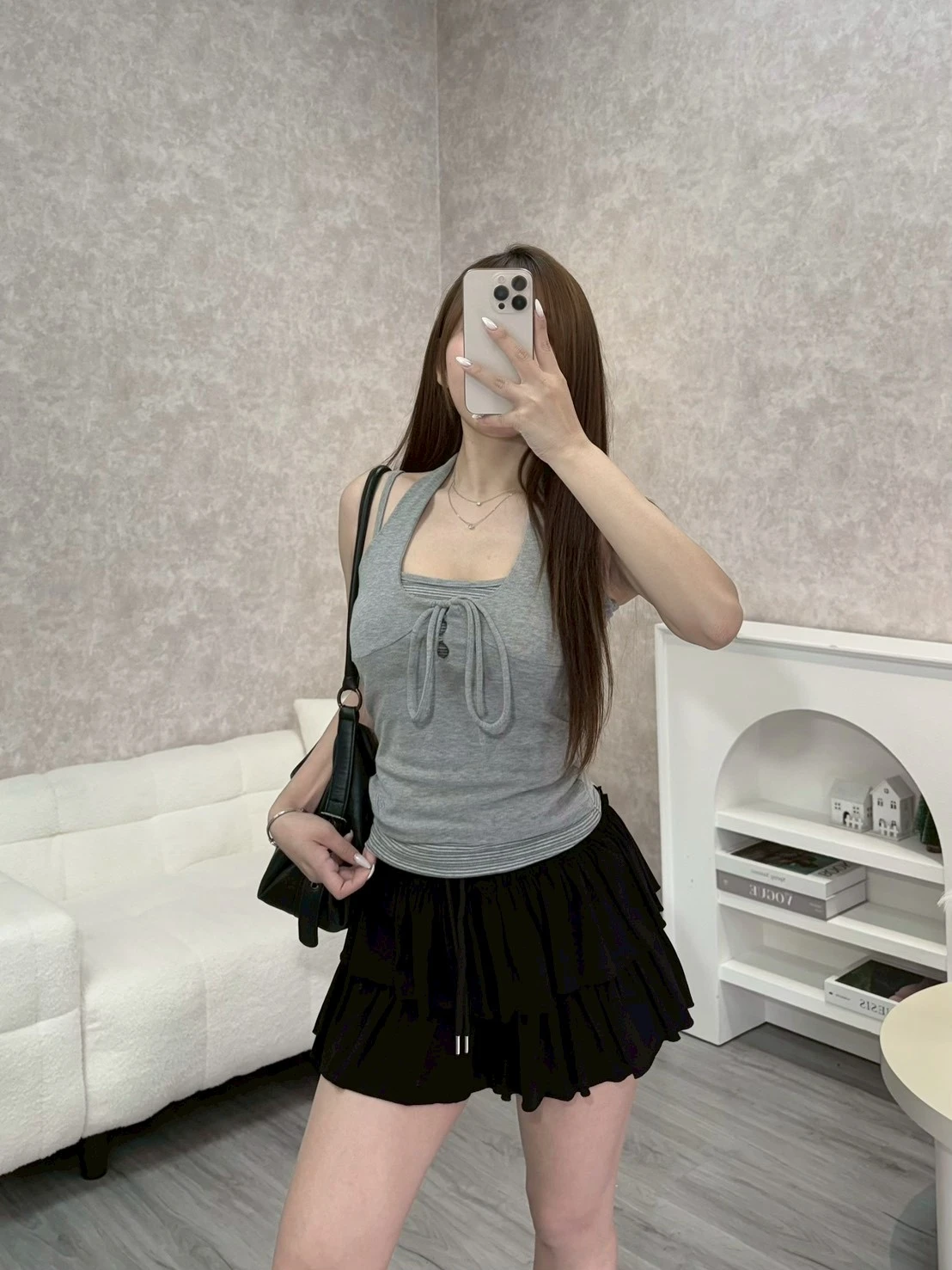 氧氣女孩'雙層抽繩蓬蓬裙