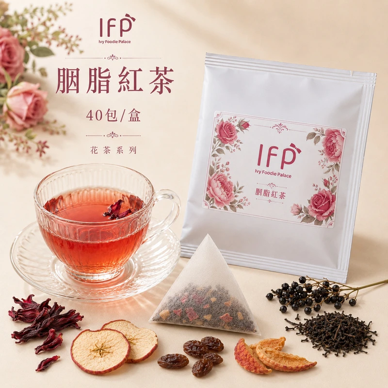 【艾薇手工坊】精選花茶 - 胭脂紅茶 - 40入 (盒裝)