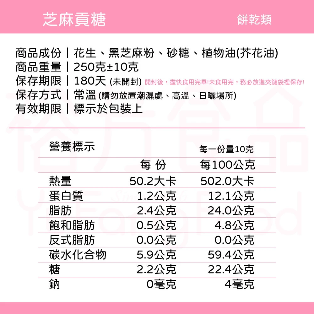 裕芳芝麻貢糖