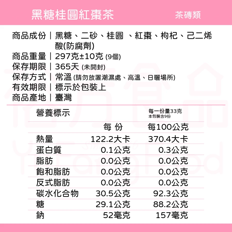 黑糖桂圓紅棗(全素)
