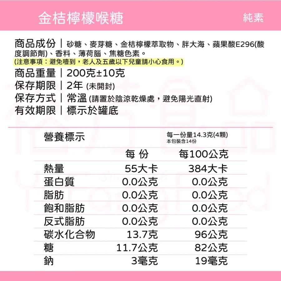 金桔檸檬喉糖