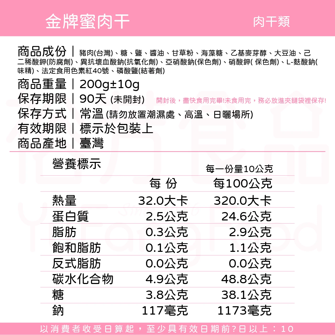 裕芳金牌蜜肉乾