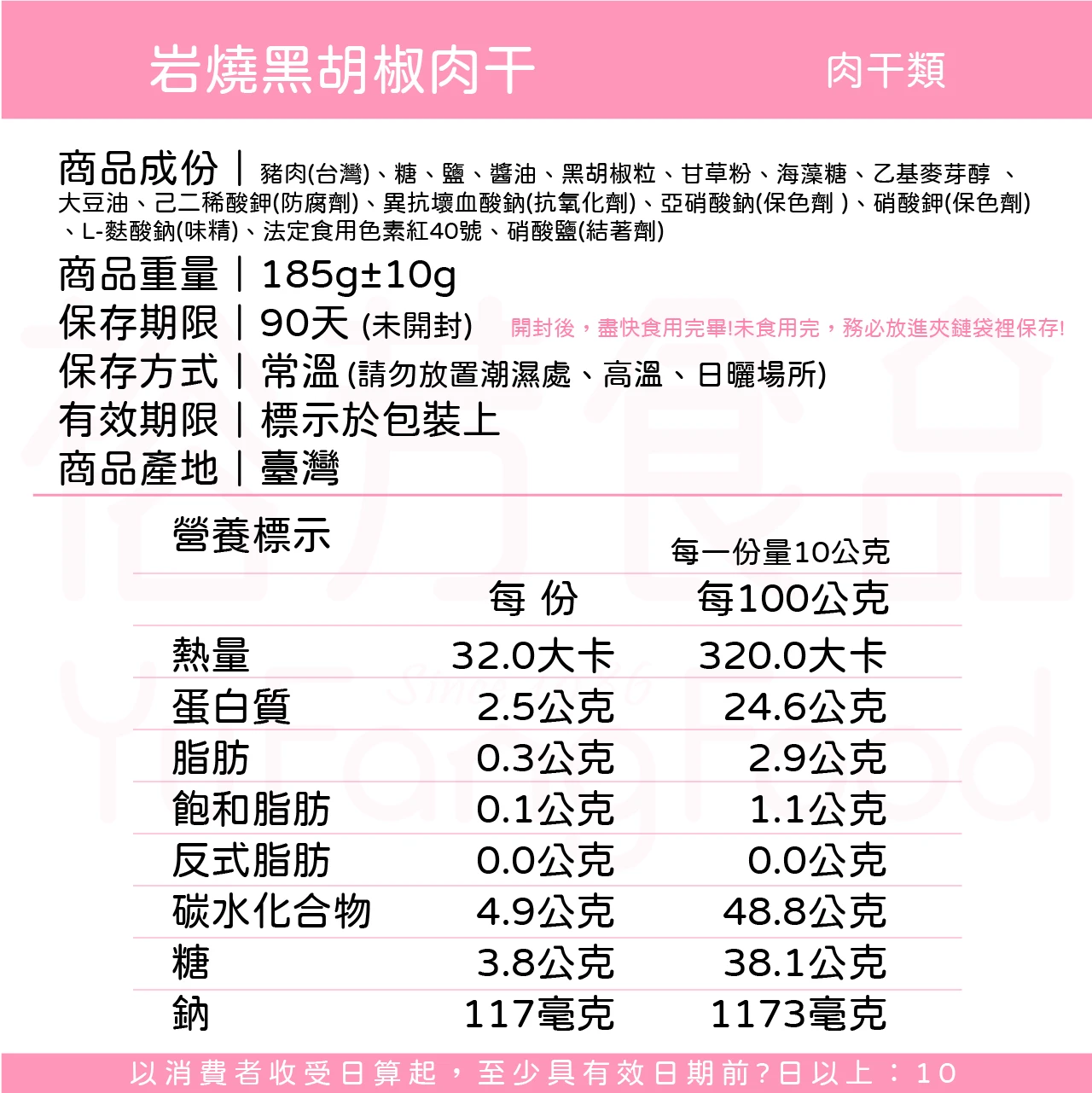 裕芳岩燒黑胡椒肉乾