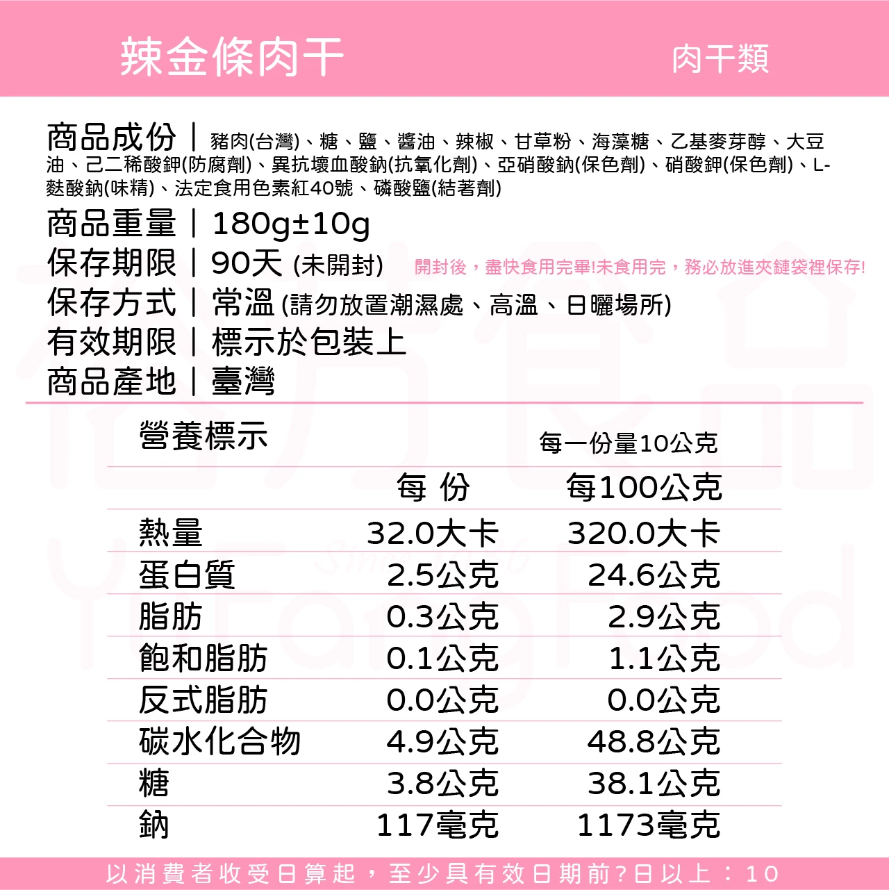 裕芳辣金條肉乾