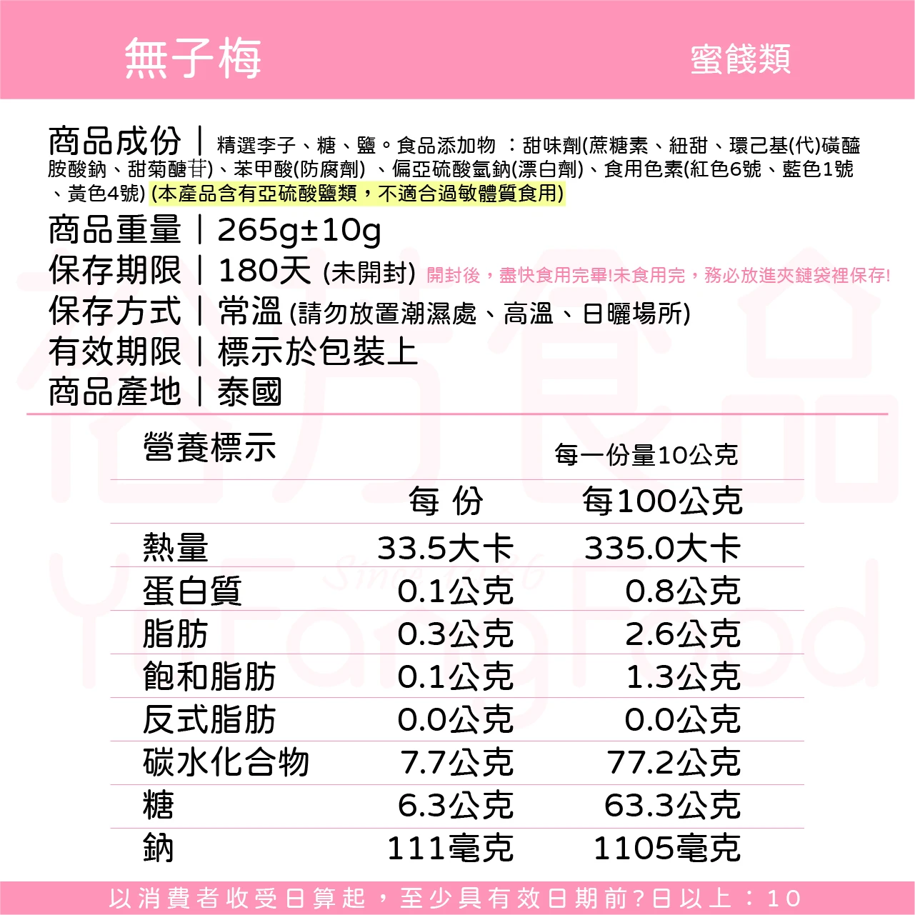 裕芳無子梅(全素)