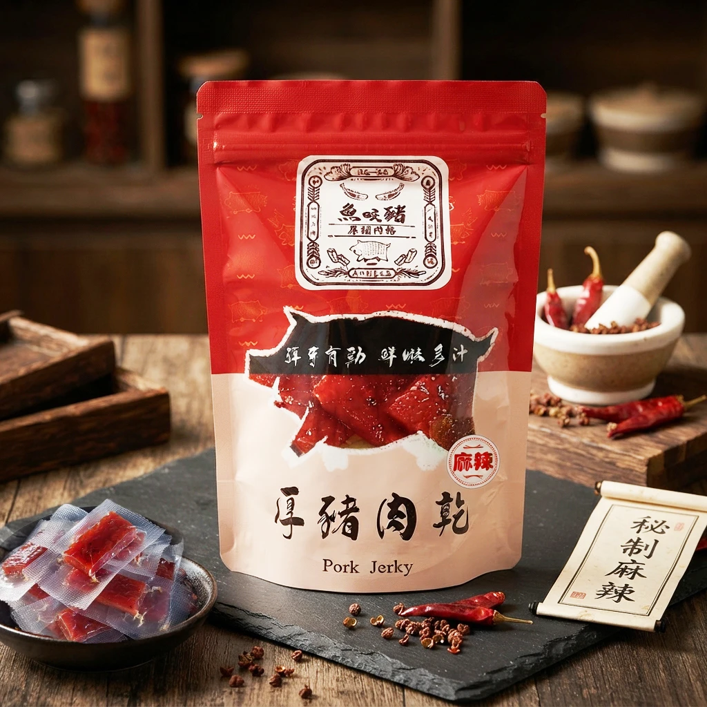 魚咬豬厚豬肉乾-麻辣100g