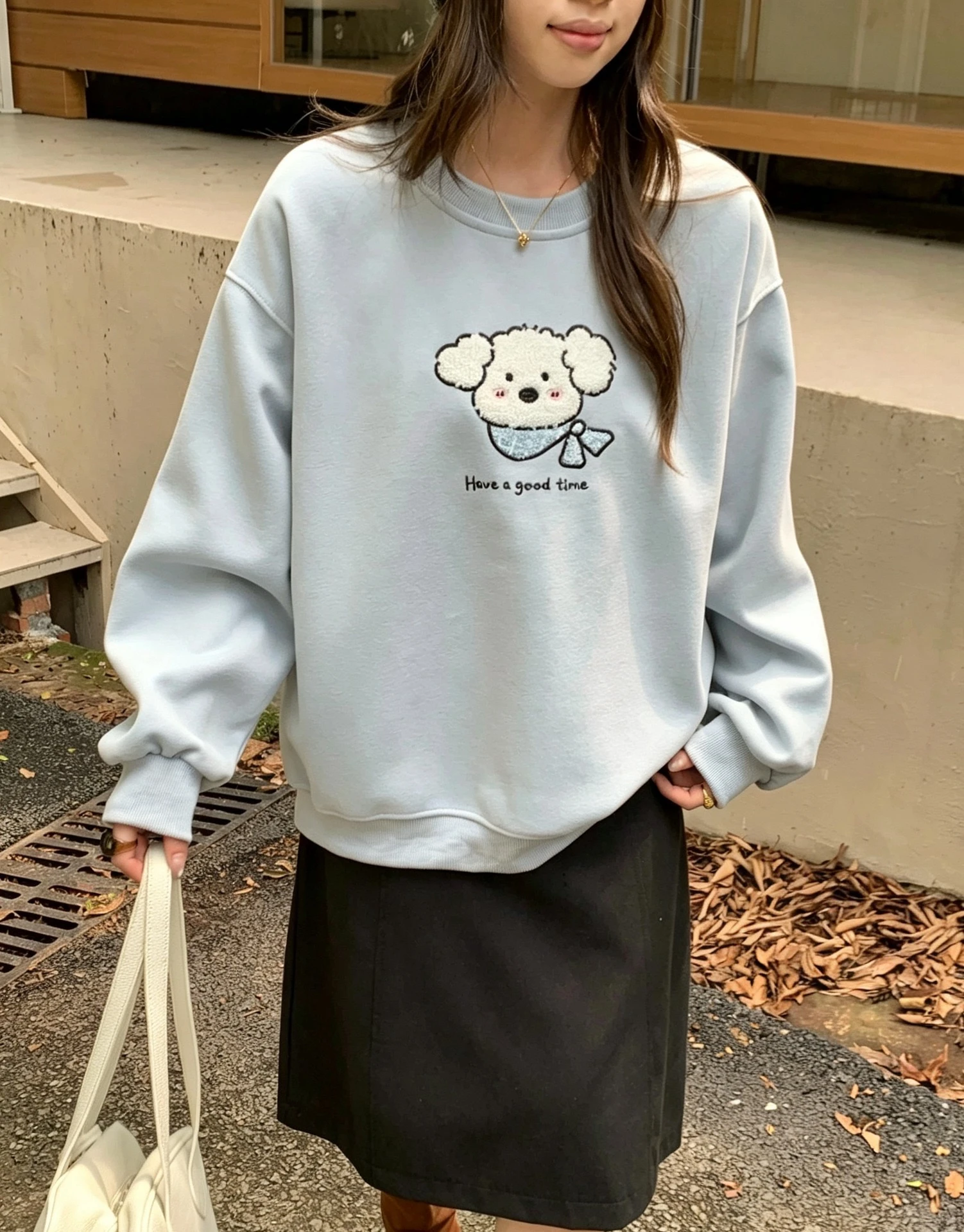 立體圍巾狗狗大學T 預購7948#