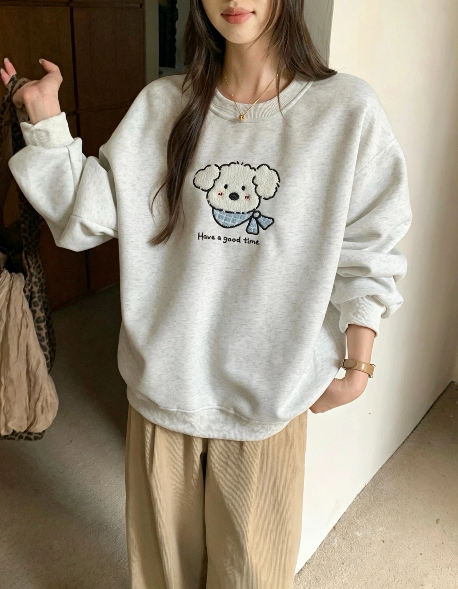 立體圍巾狗狗大學T 預購7948#