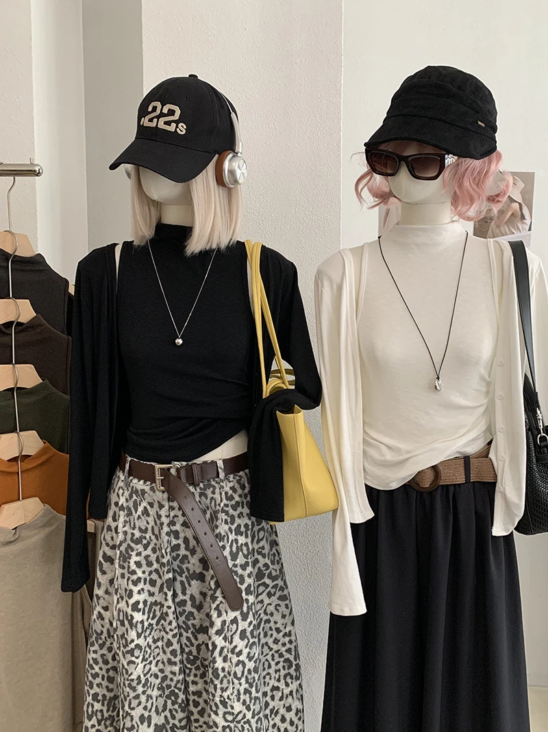 雪花羊絨半高領背心+小外套 預購9033#