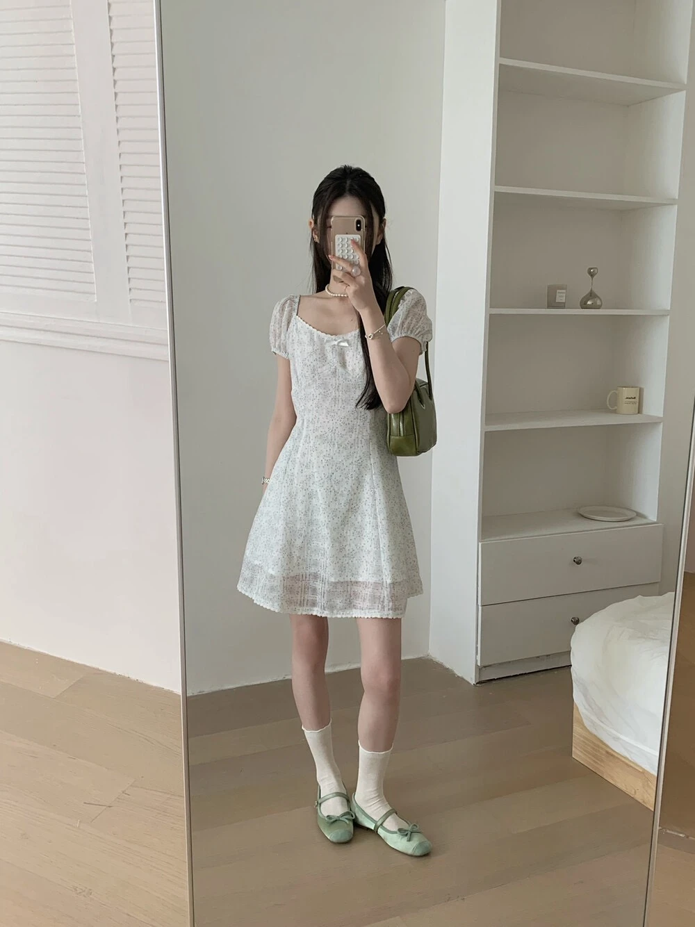 韓系雪紡碎花洋裝