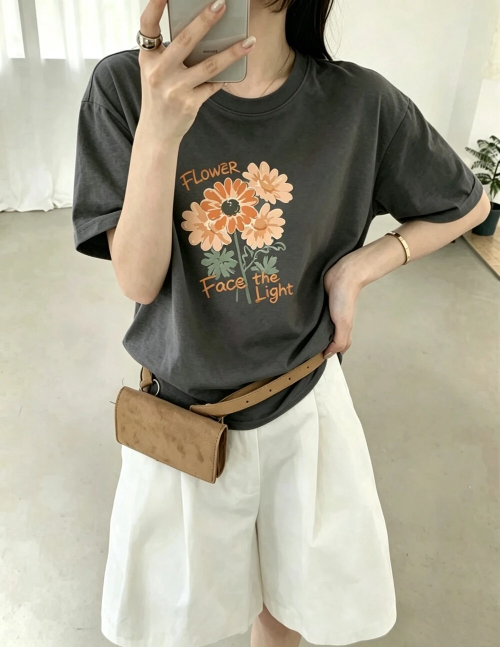 韓系印花休閒短袖T