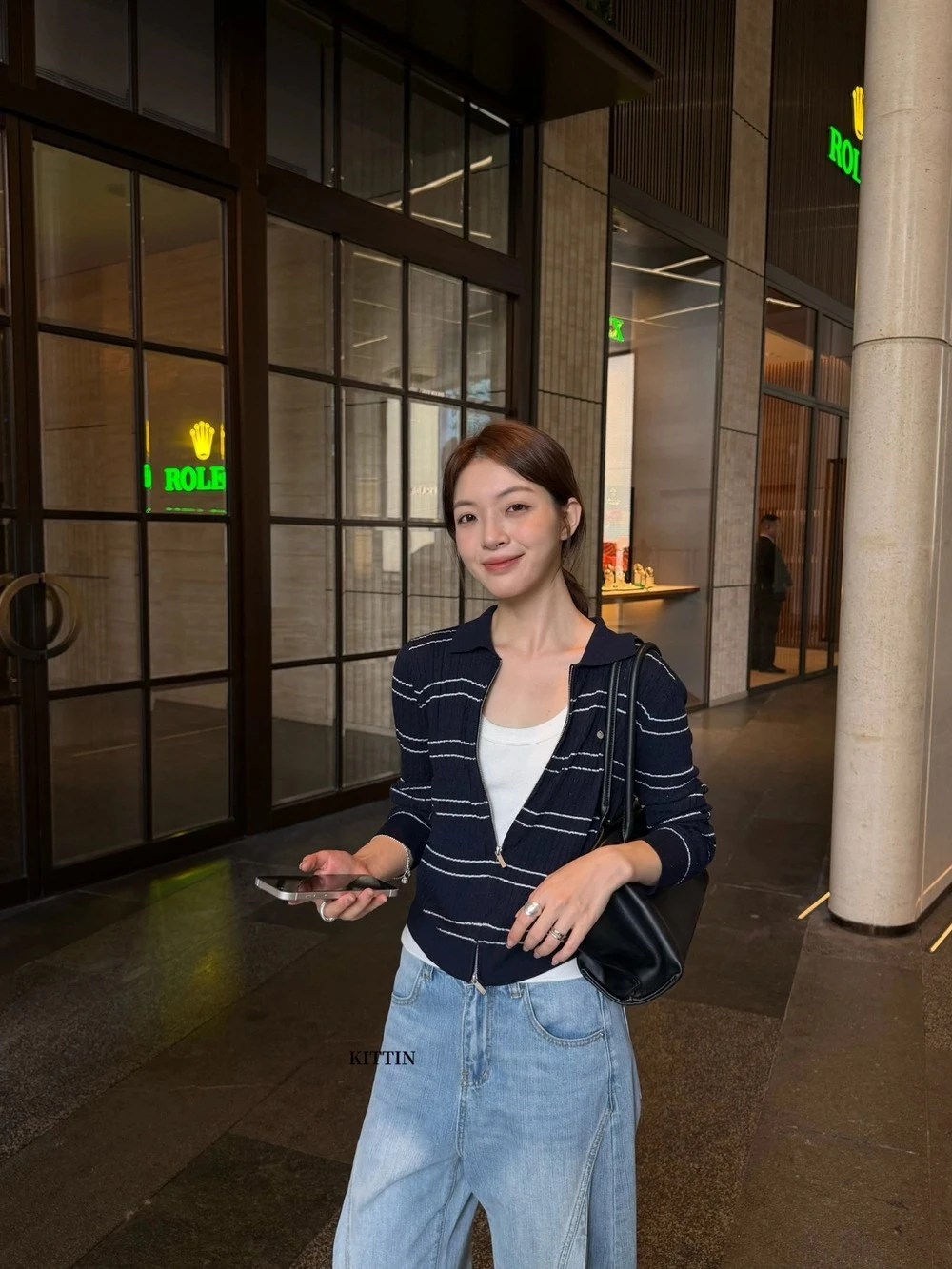 韓系麻花雙拉鏈針織外套