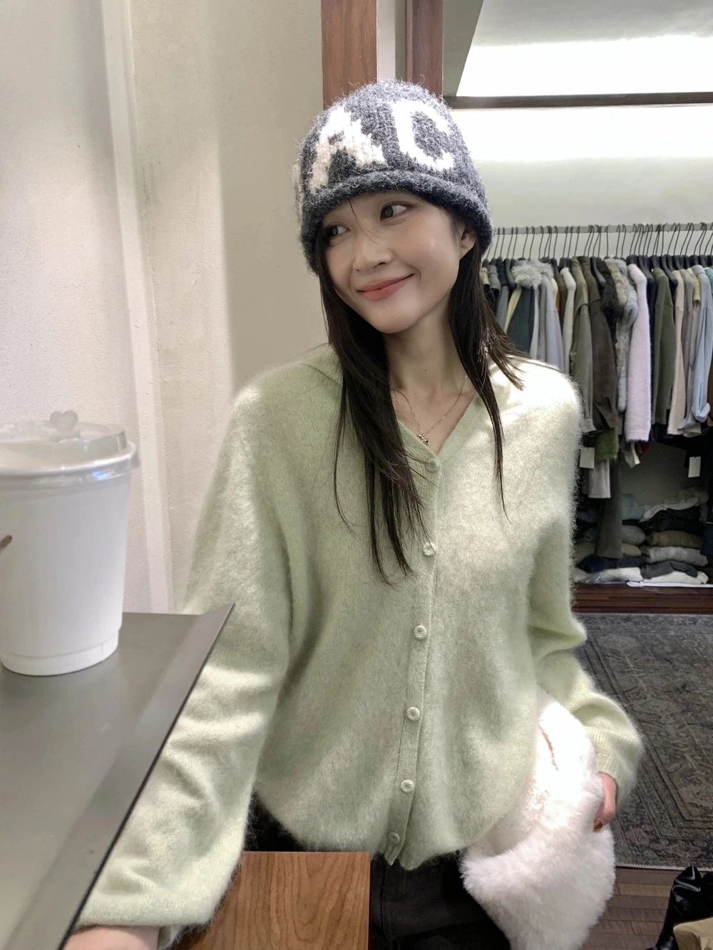 慵懶鬆弛含90%羊毛連帽外套83807#