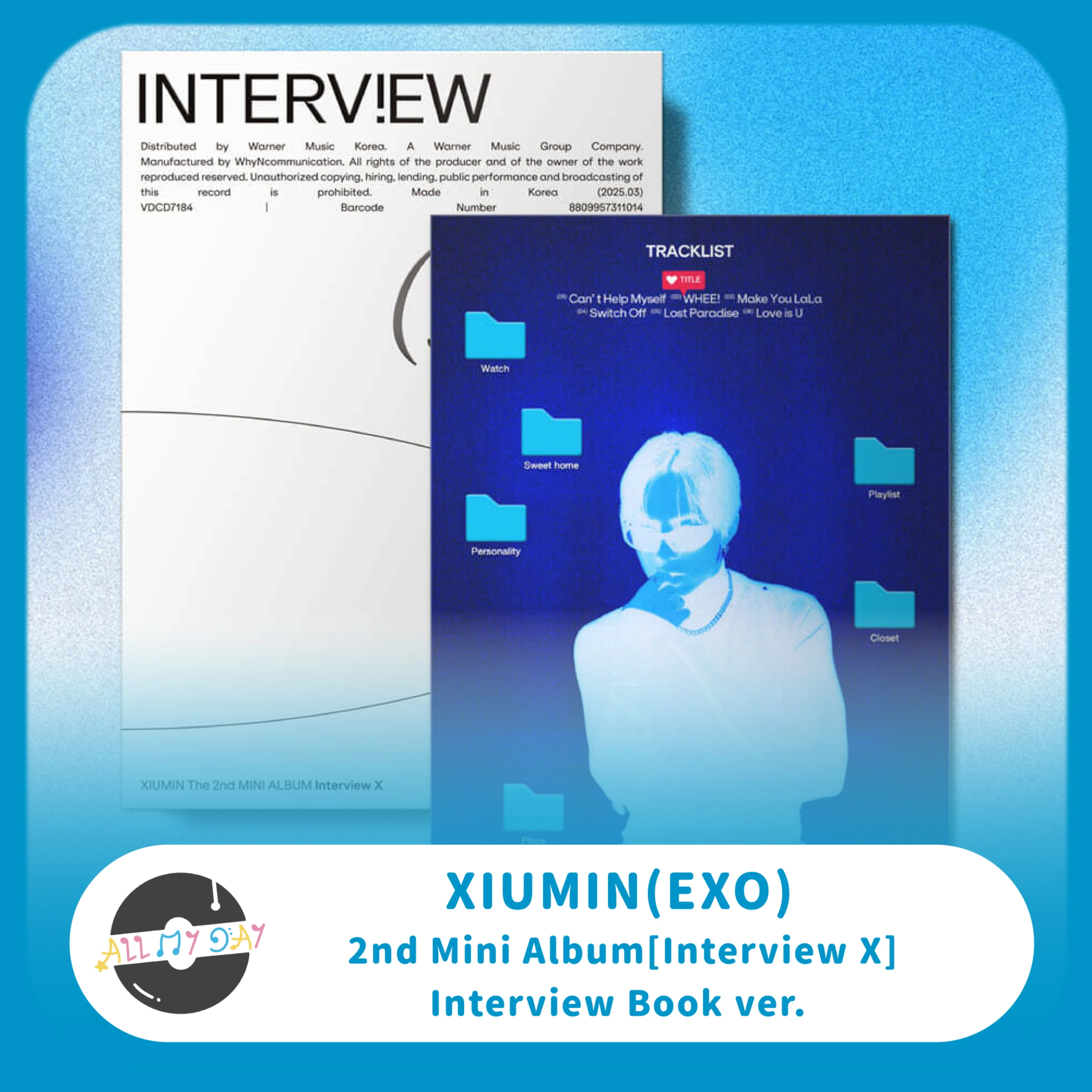 金珉錫 XIUMIN(EXO) 迷你二輯《Interview X》(Interview Book ver.）